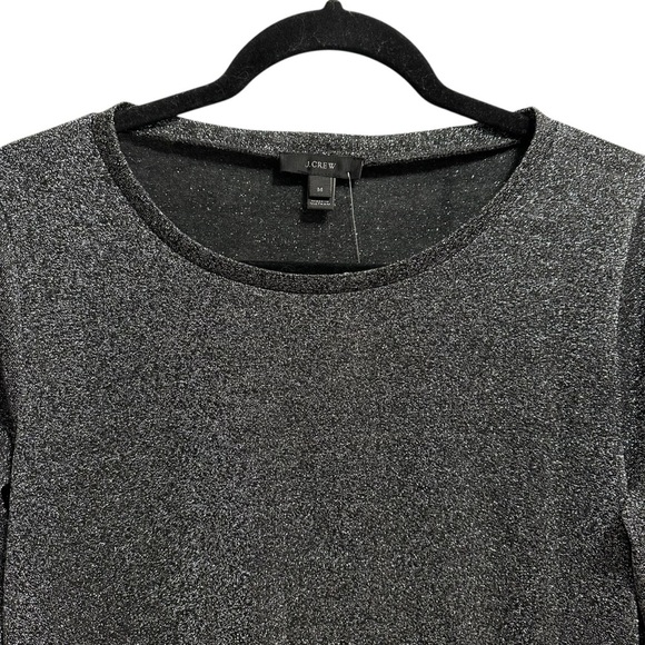 J. Crew Sparkle bell sleeve black and silver metallic top New with Tags Medium - Picture 7 of 14